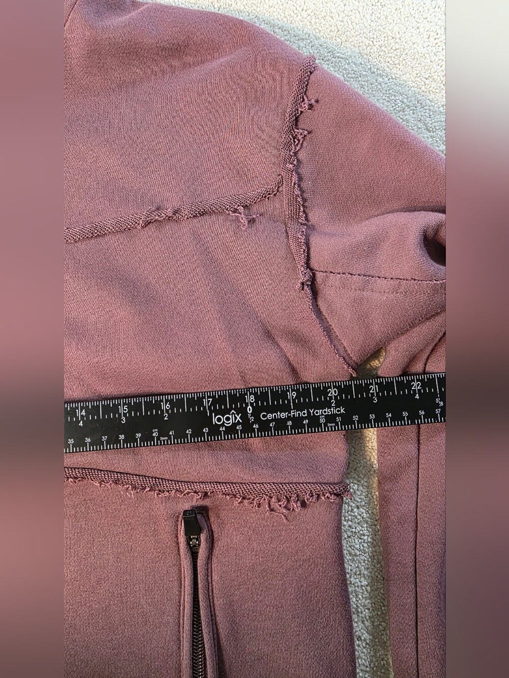 Born Primitive Purple 1/4 Zip Cropped Hoodie Raw Distressed Seams Womens L - Picture 4 of 9